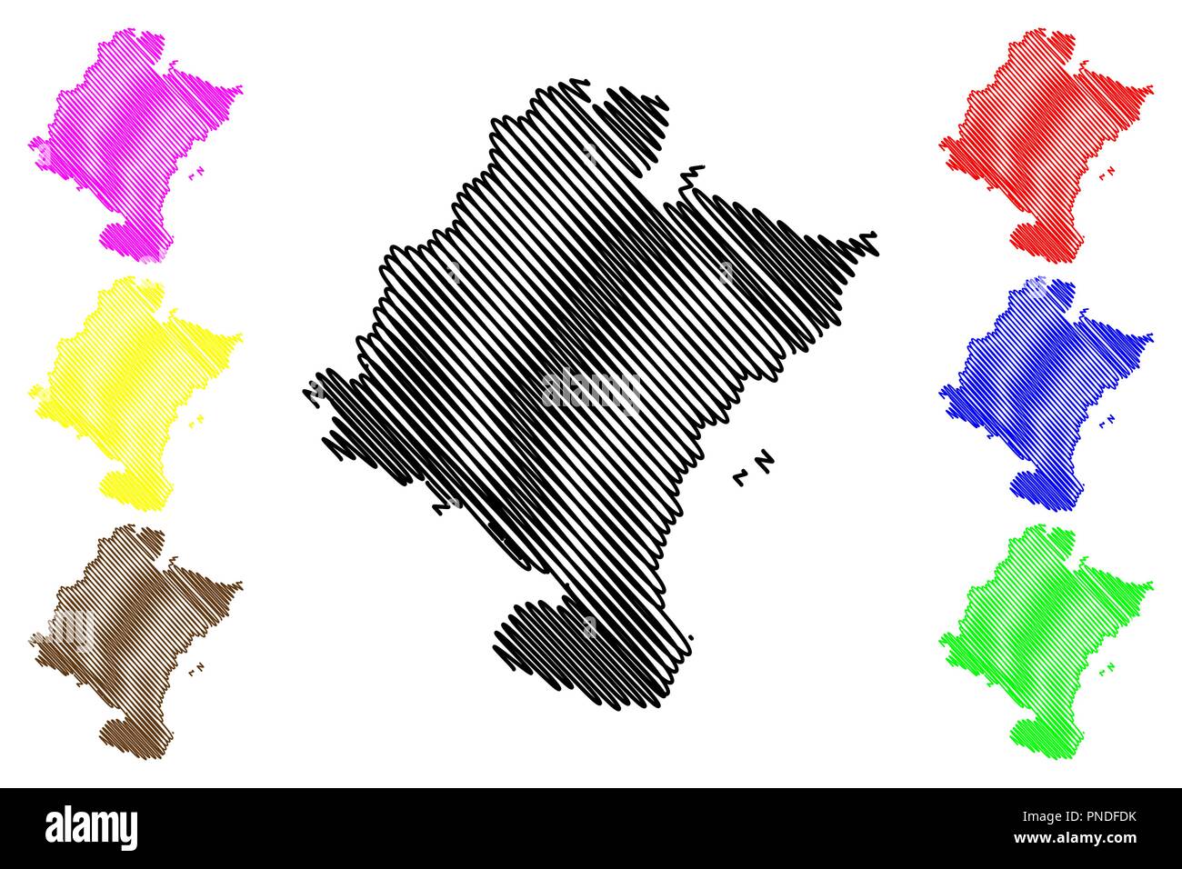 Navarra (Regno di Spagna, la comunità autonoma) mappa illustrazione vettoriale, scribble schizzo Chartered comunità autonoma di Navarra mappa Illustrazione Vettoriale