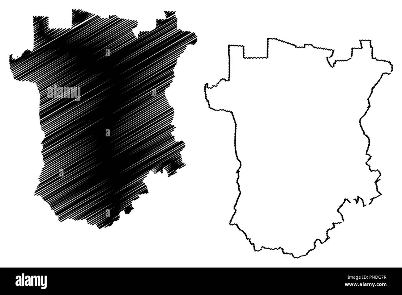 Cecenia (Russia, soggetti della Federazione Russa, Repubbliche di Russia) mappa illustrazione vettoriale, scribble sketch Repubblica Cecena mappa Illustrazione Vettoriale