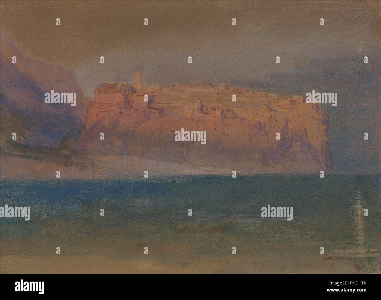 La Corsica. Data/Periodo: Tra il 1830 e il 1835. La pittura. Acquerello. Altezza: 140 mm (5.51 in); larghezza: 187 mm (7,36 in). Autore: J. M. W. Turner. Foto Stock