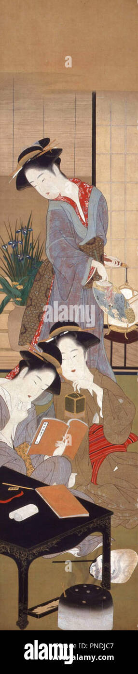 Le donne e gli eventi di dodici mesi. Data/Periodo: 1700/1800. La pittura. Autore: Katsukawa Shunsho. Foto Stock