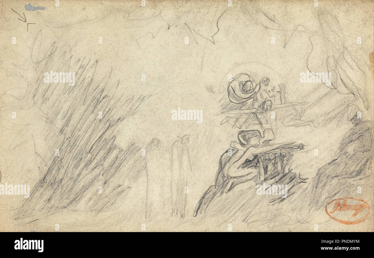 *** Composizione Studio 47. Disegno. Grafite su carta. Altezza: 140 mm (5.51 in); larghezza: 229 mm (9.01 in). Autore: George Romney. Foto Stock