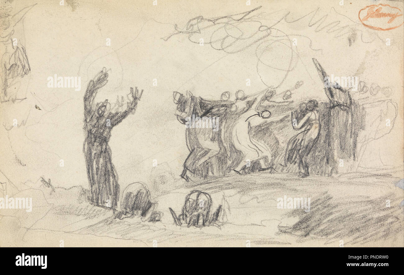 *** Composizione Studio 12. Disegno. Grafite su carta. Altezza: 140 mm (5.51 in); larghezza: 229 mm (9.01 in). Autore: George Romney. Foto Stock