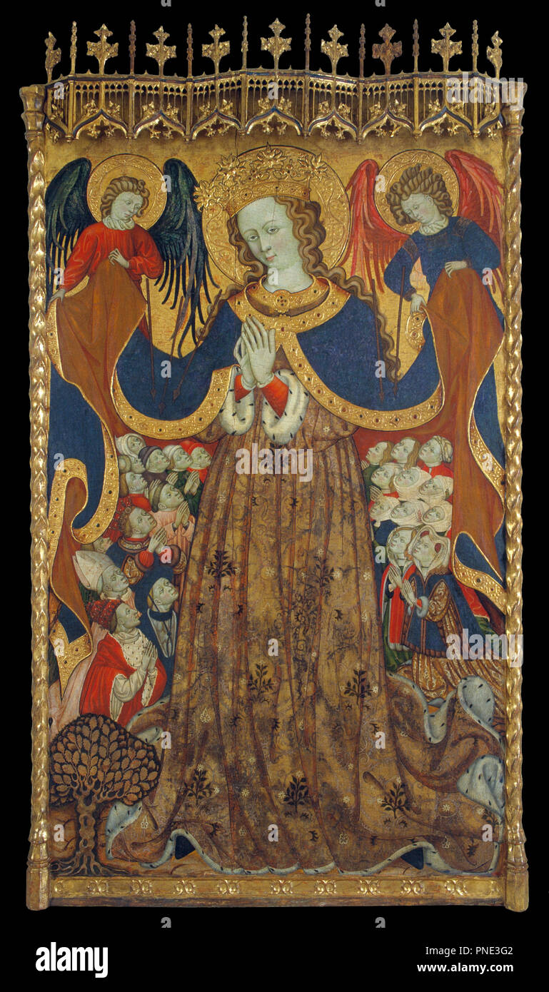 Vergine della Misericordia. Data/Periodo: dal 1430 fino al 1440. La pittura. Tempera, rilievo in stucco e foglia oro su legno. Altezza: 2.230 mm (87.79 in); larghezza: (1.268 mm (49.92 in). Autore: BONANAT ZAORTIGA. Zaortiga, Bonanat. Foto Stock