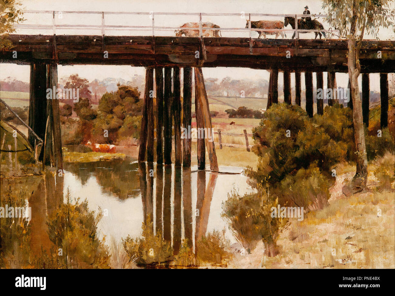 Inverno mattina dopo la pioggia, Gardiner's Creek. Data/Periodo: 1885. La pittura. Olio su tela. Altezza: 47 mm (1.85 in); larghezza: 66 mm (2,59 in). Autore: Tom Roberts. Foto Stock