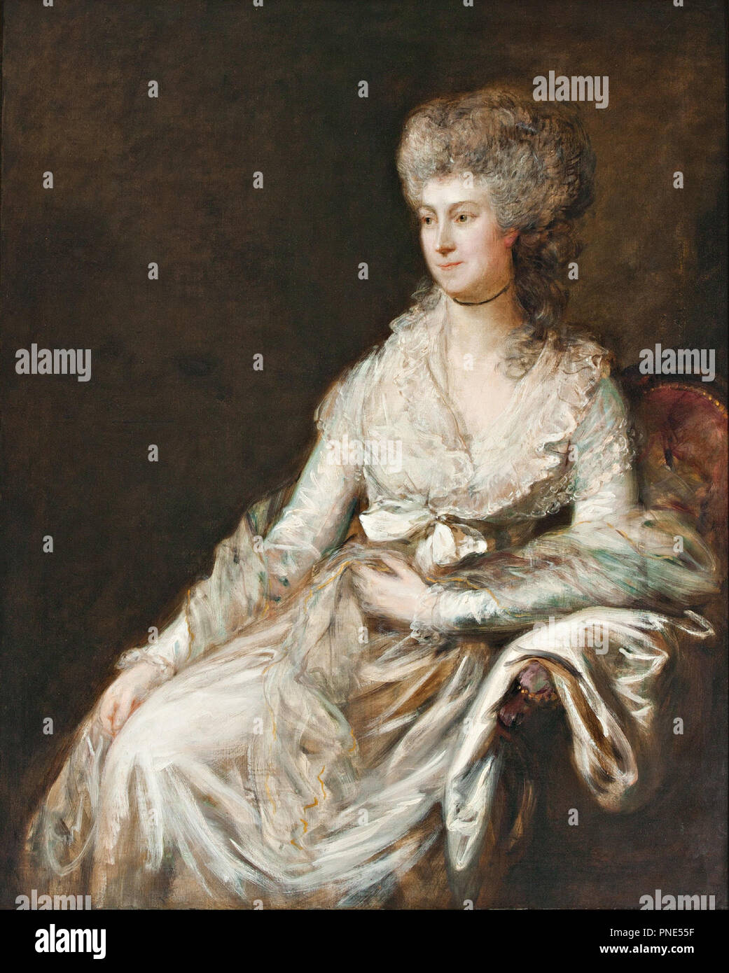 Madame Lebrun. Data/Periodo: 1780. La pittura. Olio su tela. Altezza: 127 mm (5 in); larghezza: 102.60 mm (4.03 in). Autore: Thomas Gaunsborough. Foto Stock