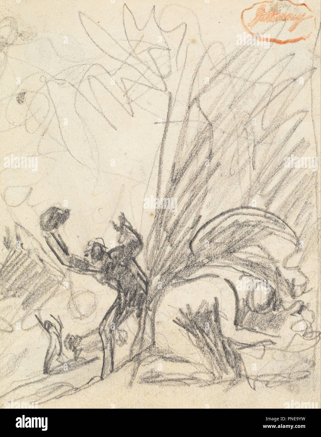 *** Composizione Studio 29. Disegno. Grafite su carta. Altezza: 140 mm (5.51 in); larghezza: 114 mm (4,48 in). Autore: George Romney. Foto Stock