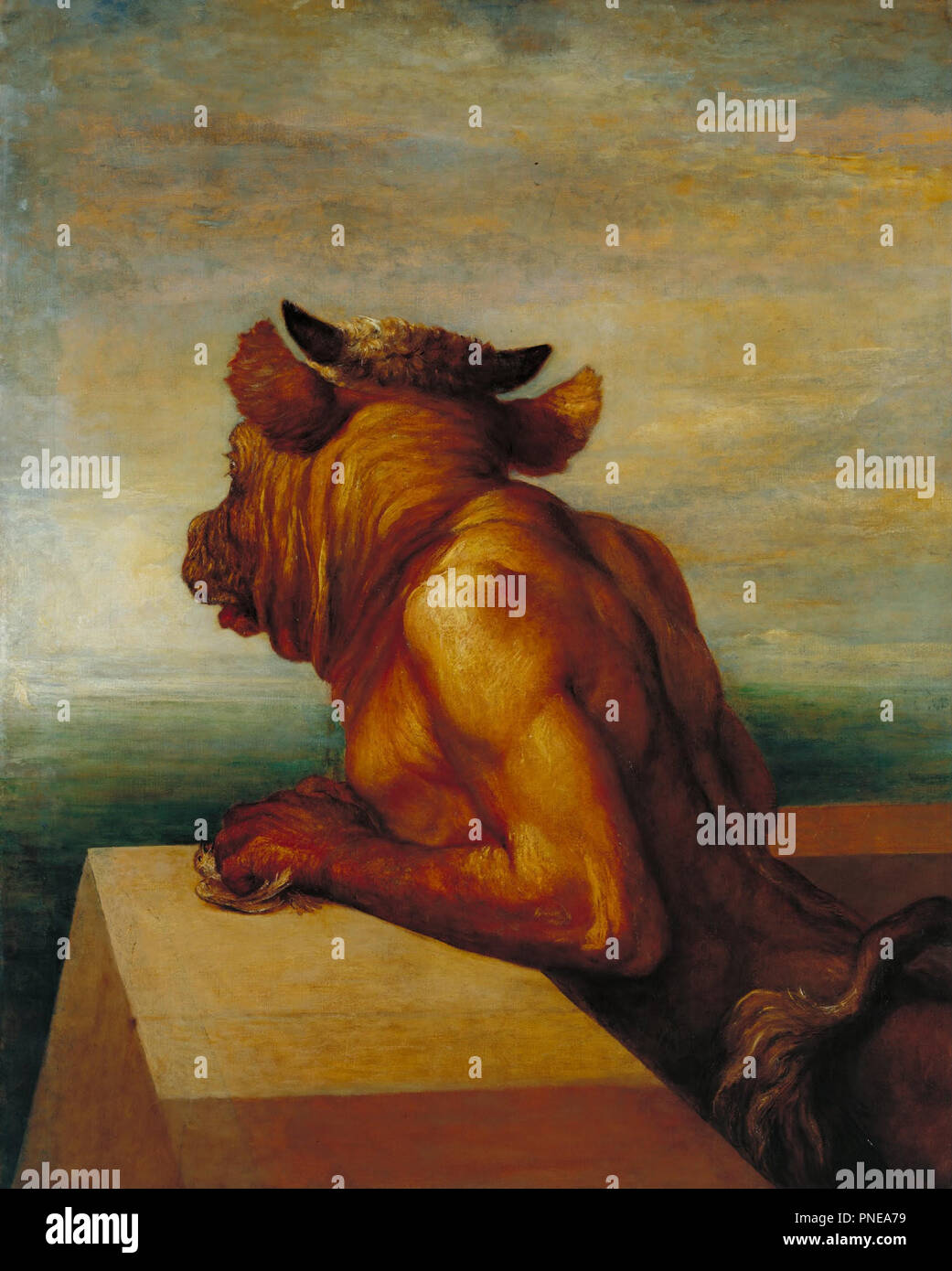 Il Minotauro. Data/Periodo: 1885. La pittura. Olio su tela. Altezza: 1,181 mm (46.49 in); larghezza: 945 mm (37.20 in). Autore: GEORGE FREDERIC WATTS. Watt, George Frederic. Foto Stock