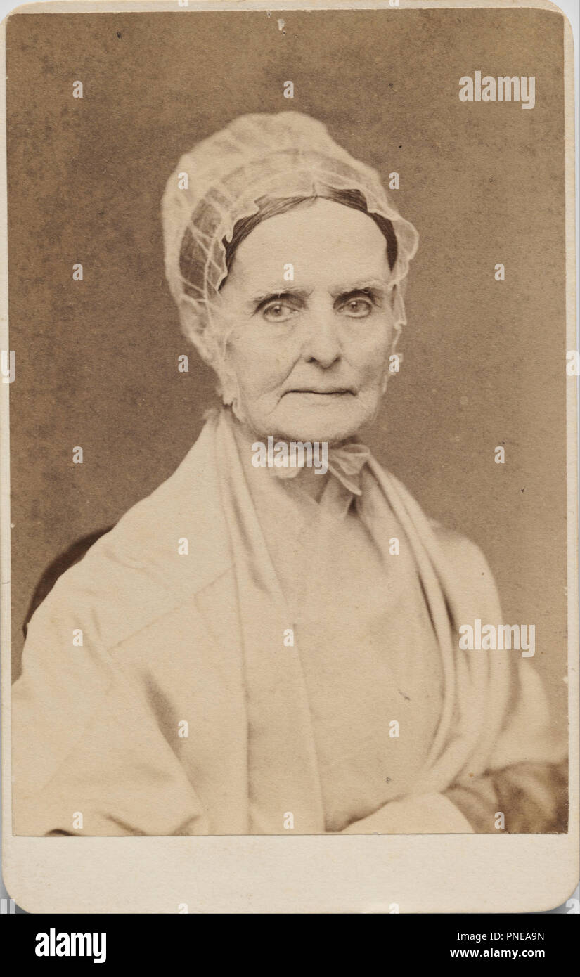 Lucrezia Coffin Mott. Data/Periodo: ca. 1865. Fotografia. Albume stampa. Altezza: 89 mm (3.50 in); larghezza: 61 mm (2.40 in). Autore: Federico Gutekunst. Foto Stock