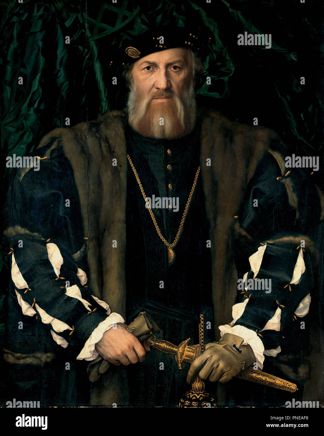 Charles de Solier, Sieur de Morette. Data/Periodo: 1534 - 1535. La pittura. Olio su pannello. Altezza: 925 mm (36.41 in); larghezza: 755 mm (29,72 in). Autore: Hans Holbein. HANS Holbein il Giovane. Holbein il Giovane, Hans. Holbein, Hans, il giovane. Foto Stock