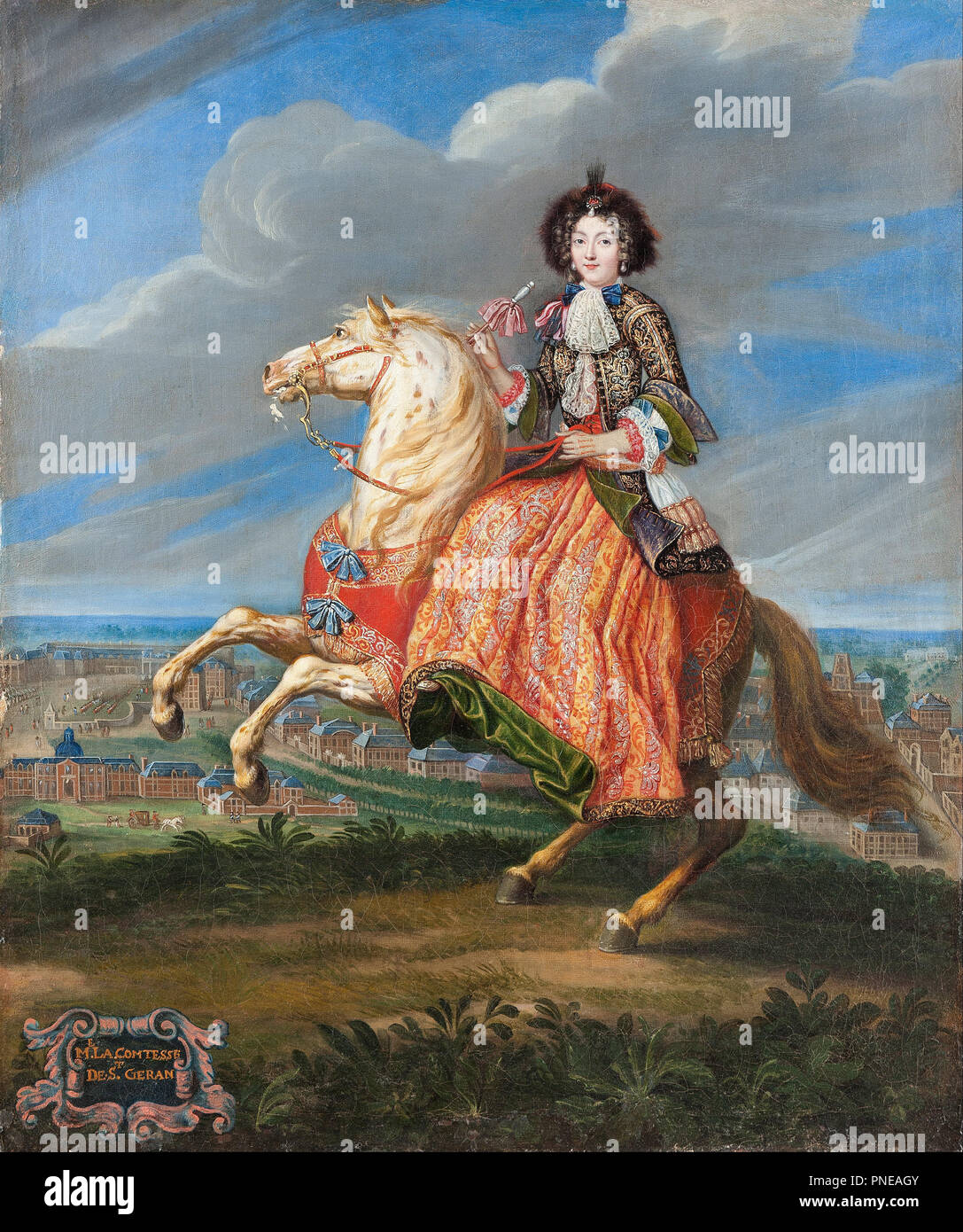 Madame La comtesse de Saint Géran. Data/Periodo: 1675 - 1682. La pittura. Olio su tela. Altezza: 680 mm (26.77 in); larghezza: 570 mm (22.44 in). Autore: attribuita a Giuseppe Parrocel. Foto Stock