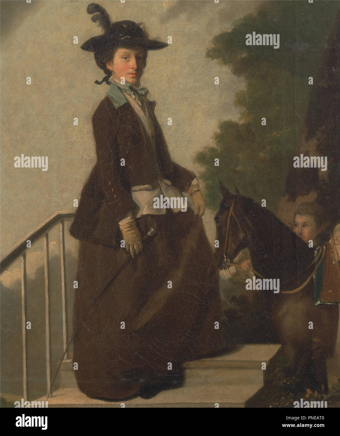 Elizabeth Bridgman, sorella dell'artista. Data/Periodo: tra 1771 e 1775. La pittura. Olio su tela. Altezza: 346 mm (13,62 in); larghezza: 295 mm (11,61 in). Autore: Henry Walton. Foto Stock