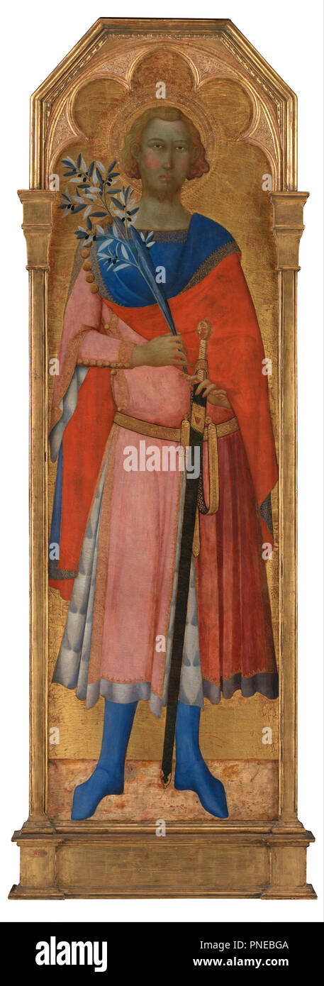 San Vittore di Siena. Data/Periodo: ca. 1350. Alterpiece. Tempera su pannello. Massa d'oro. Altezza: 1.580 mm (62.20 in); larghezza: 475 mm (18.70 in). Autore: Maestro di Palazzo Venezia Madonna. Foto Stock