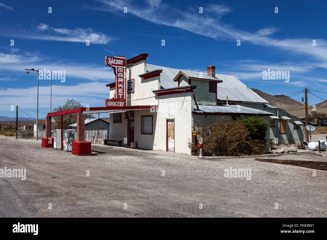 Il negozio di Hazen siede lungo US 50A di Hazen, Nevada. Il negozio di Hazen è stato elencato nel Registro Nazionale dei Luoghi Storici del 28 gennaio 2002, come un Foto Stock