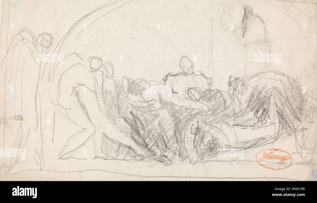 *** Composizione Studio 22. Disegno. Grafite su carta. Altezza: 140 mm (5.51 in); larghezza: 229 mm (9.01 in). Autore: George Romney. Foto Stock