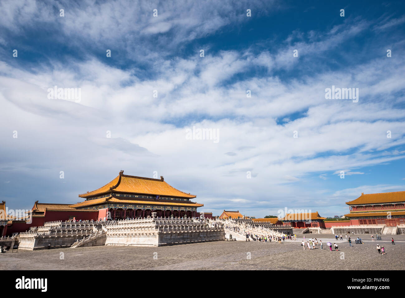 Il grand hall e la piazza nella Città proibita Foto Stock Il grand hall e la piazza nella Città proibita Foto Stock