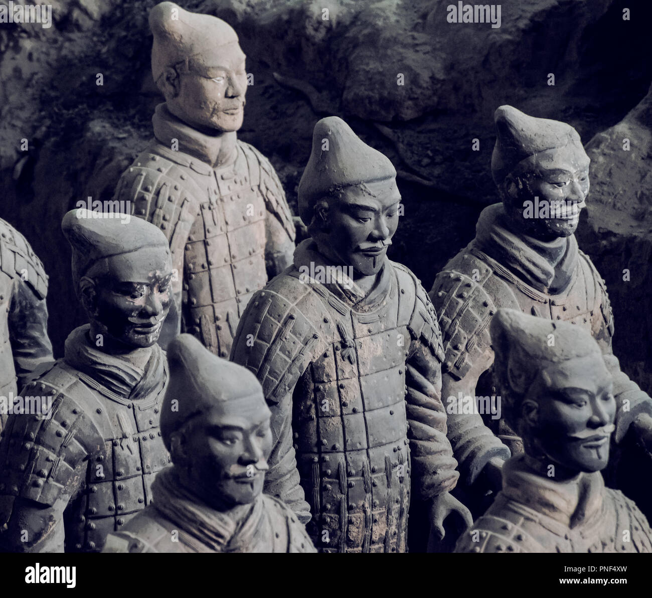 L'Esercito di Terracotta nel museo di Qin Shi Huang della tomba di Shaanxi Cina Foto Stock