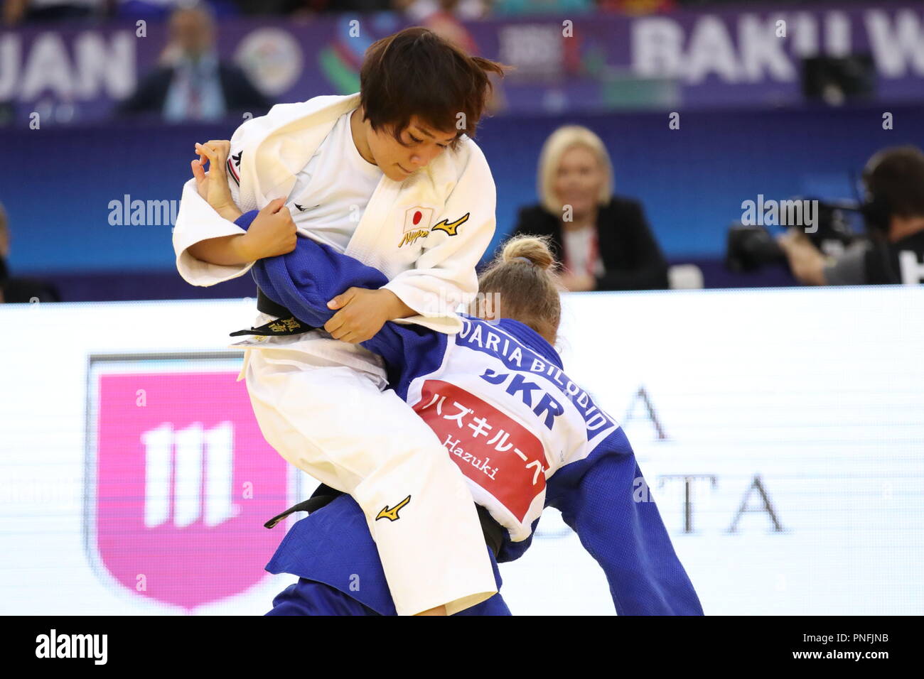 Baku in Azerbaijan. Xx Settembre, 2018. Funa Tonaki (JPN), 20 settembre 2018 - Judo : Mondo Judo Championships Baku 2018 Donna -48kg partita finale a livello nazionale ginnastica Arena a Baku, in Azerbaijan. Credito: Sho Tamura AFLO/sport/Alamy Live News Foto Stock