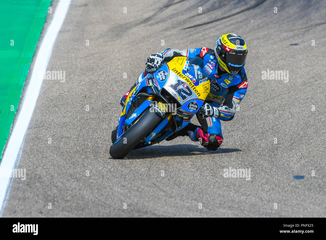 Alcaniz, Spagna. Xxi Spagna 2018. THOMAS LUTHI (12) della Svizzera e EG 0,0 Marc VDS durante il moto GP Libere 2 dell'Aragona Grand Prix al Motorland pista di Alcaniz in Spagna su Settembre 21, 2018 (Foto: Alvaro Sanchez) Credito: CORDON PREMERE/Alamy Live News Foto Stock