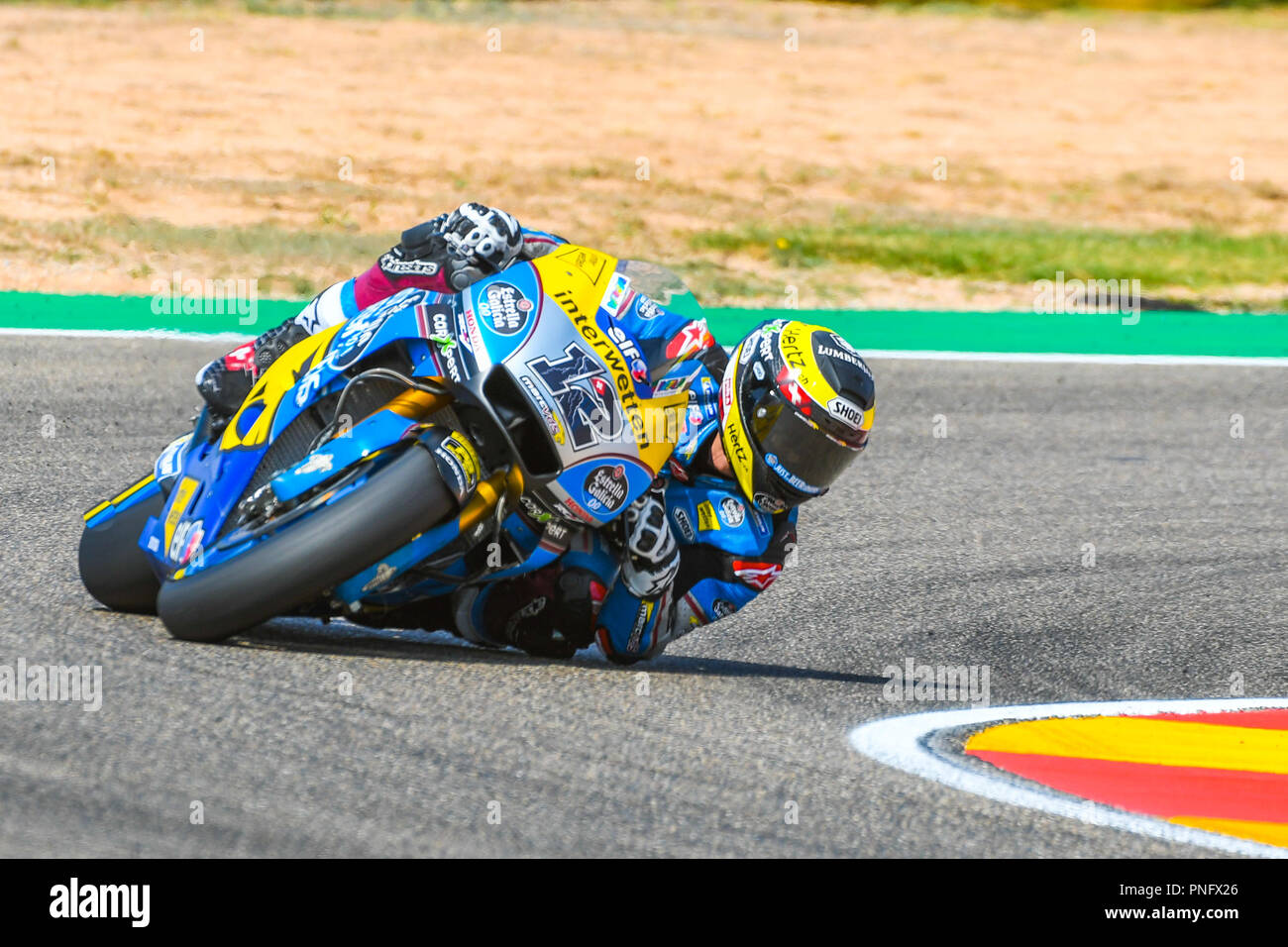 Alcaniz, Spagna. Xxi Spagna 2018. THOMAS LUTHI (12) della Svizzera e EG 0,0 Marc VDS durante il moto GP Libere 2 dell'Aragona Grand Prix al Motorland pista di Alcaniz in Spagna su Settembre 21, 2018 (Foto: Alvaro Sanchez) Credito: CORDON PREMERE/Alamy Live News Foto Stock