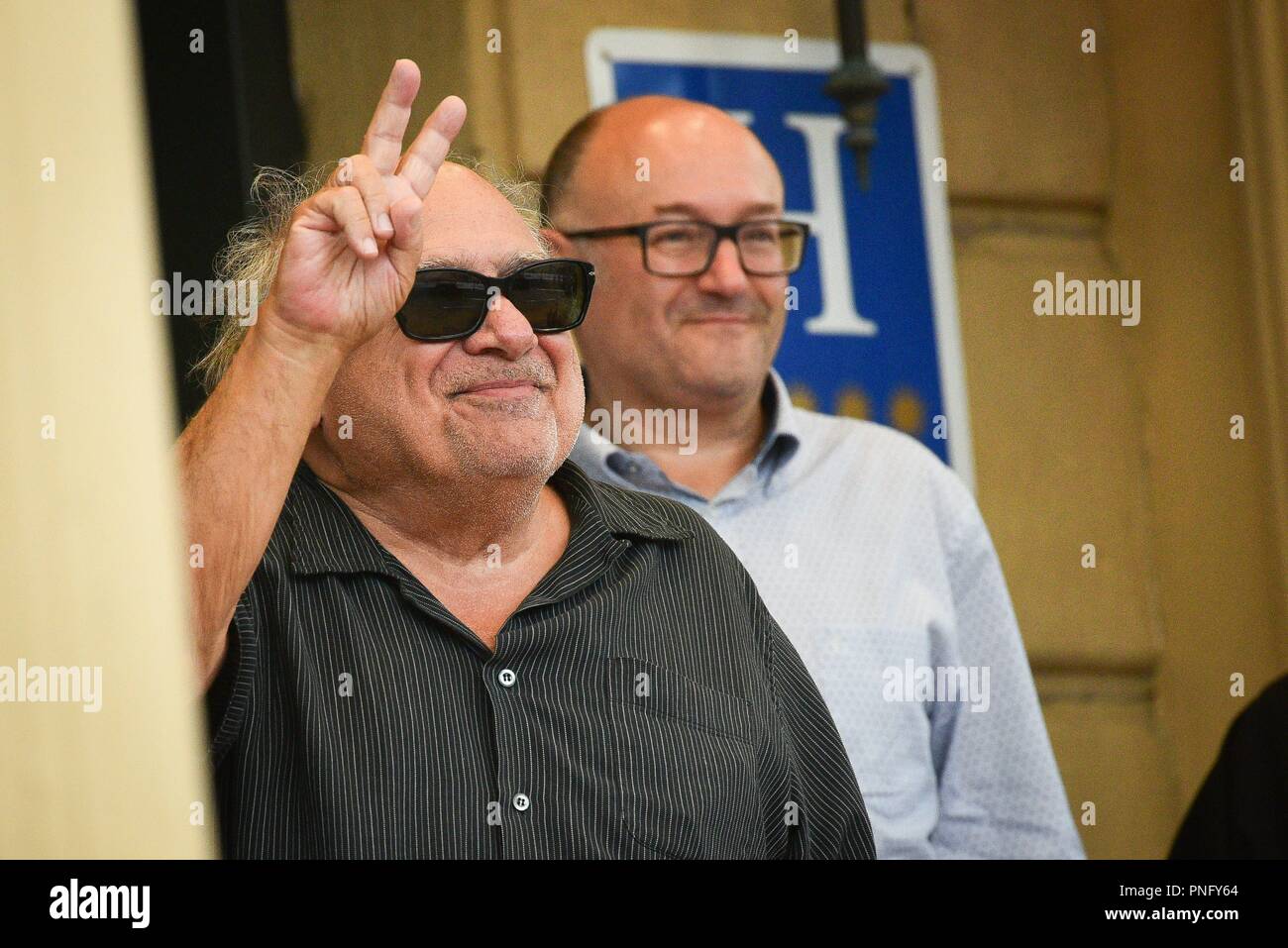 Danny DeVito assiste per i fotografi al momento del vostro arrivo in Hotel Maria Cristina in 66 San Sebastian International Film Festival il 21 settembre 2018 a San Sebastian, Spagna. Foto Stock