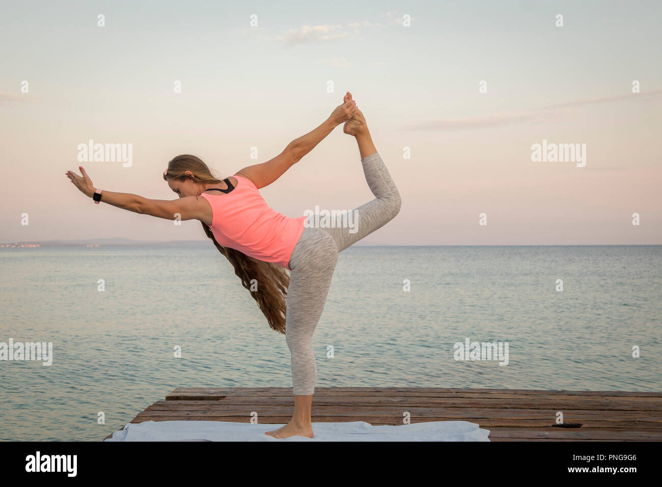 Pilates posa di danza Foto Stock