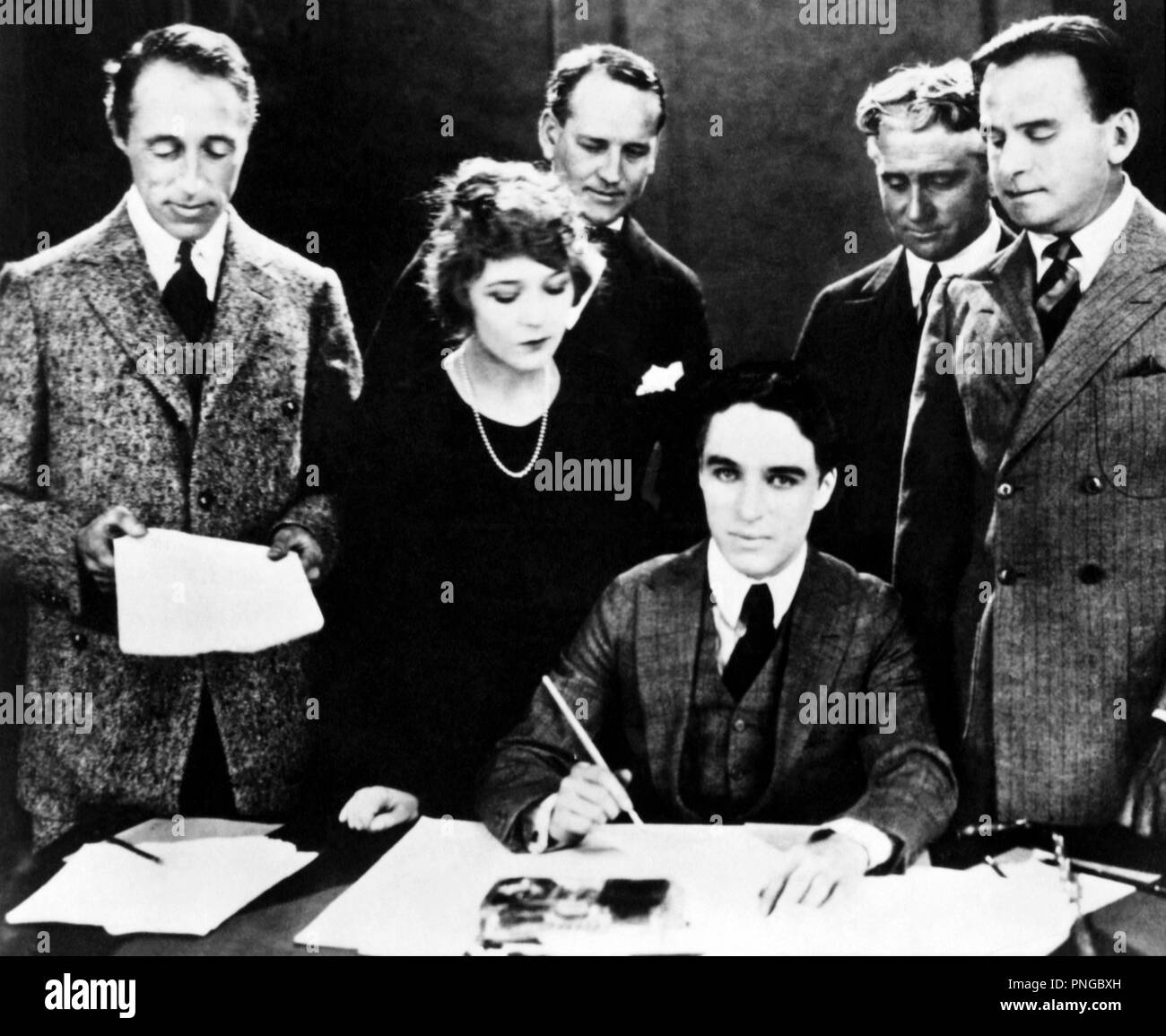 DOUGLAS FAIRBANKS; Mary Pickford; D. W. Griffith; Charlie Chaplin. 1919. Foto Stock