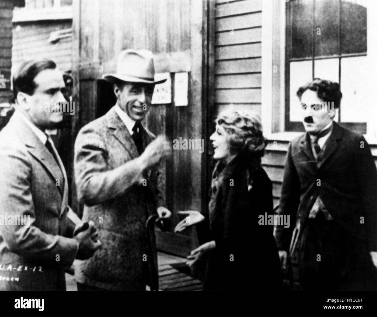 DOUGLAS FAIRBANKS; Mary Pickford; D. W. Griffith; Charlie Chaplin. Foto Stock