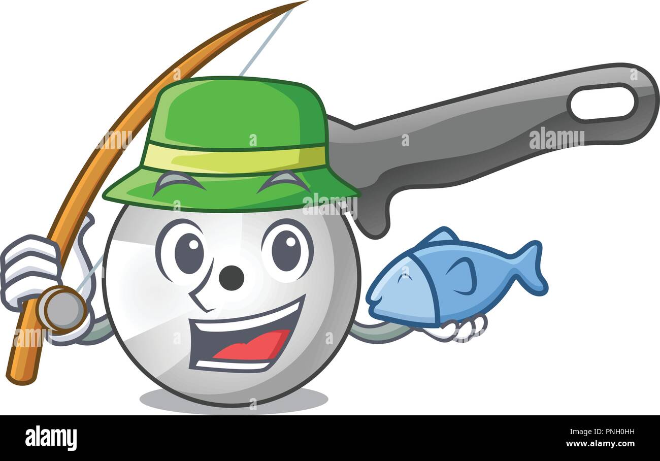 La pesca tagliapizza cartoon in cucina Illustrazione Vettoriale