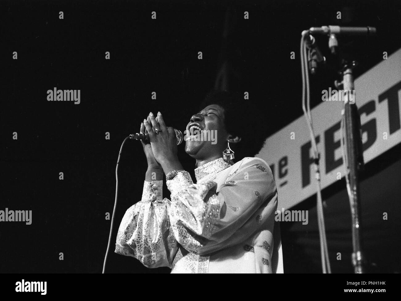 Concerto Aretha Franklin, Antibes Jazz Festival, 1970 21 luglio Foto Stock