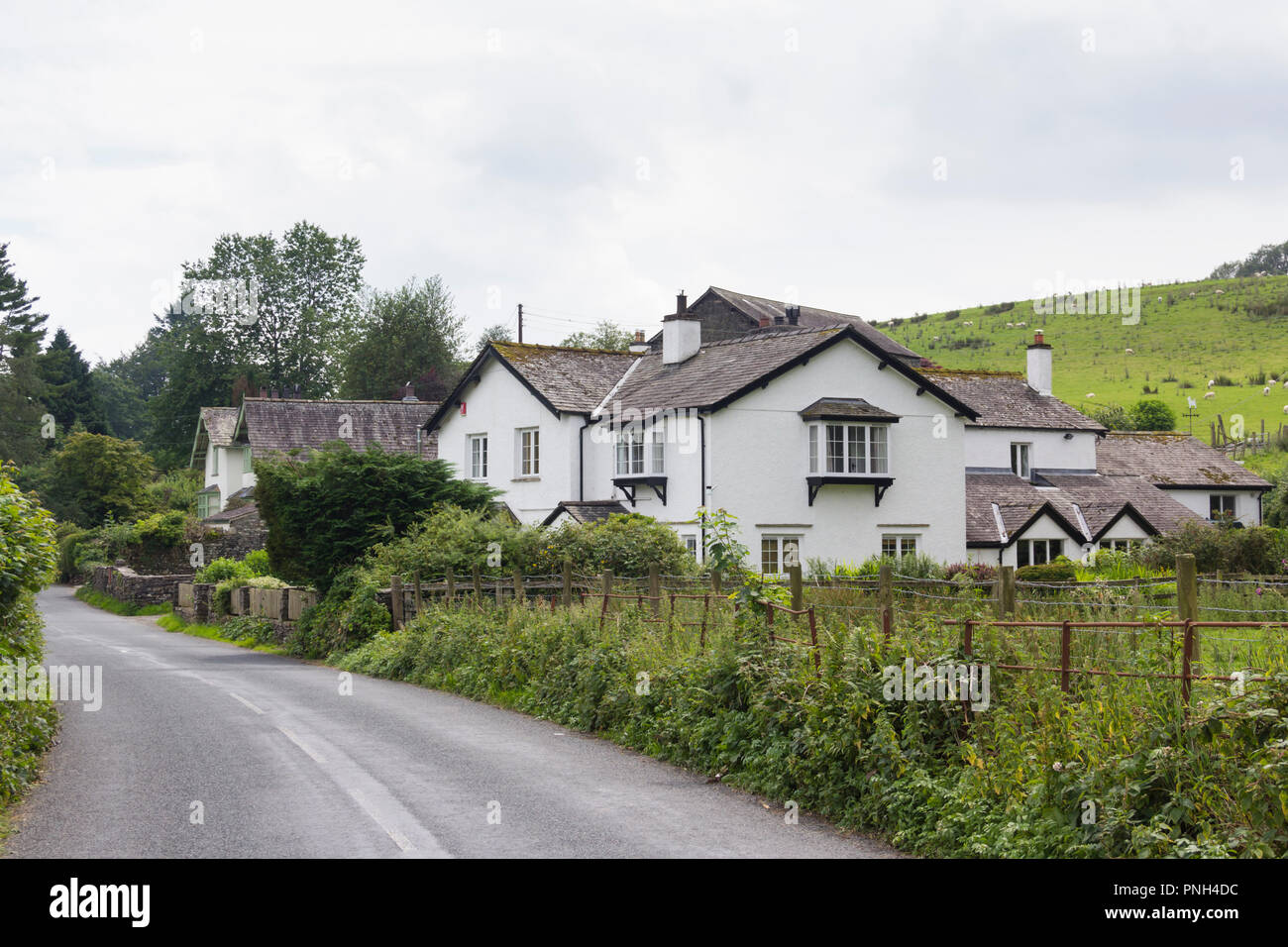 Grandi Case su una strada non classificati in una zona rurale del distretto del lago, lontano dalle popolari attrazioni turistiche intorno a Windermere e Keswick. Foto Stock