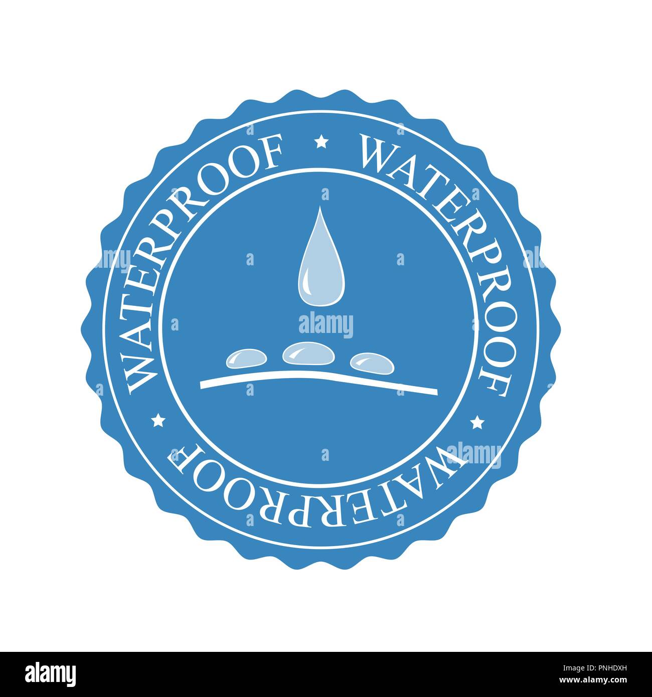Resistente all'acqua di forma circolare e la relativa icona. Illustrazione Vettoriale. Tavolozza di blu Illustrazione Vettoriale