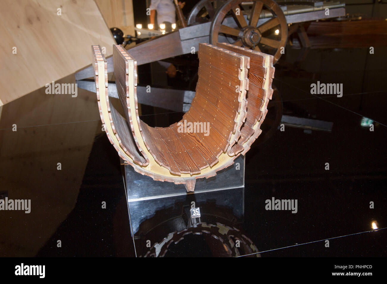 L'Italia, Lombardia, Milano, al Museo della Scienza e Tecnologia. Leonardo da Vinci Parade. Apertura mostra dei modelli e degli affreschi nel V centenario d Foto Stock