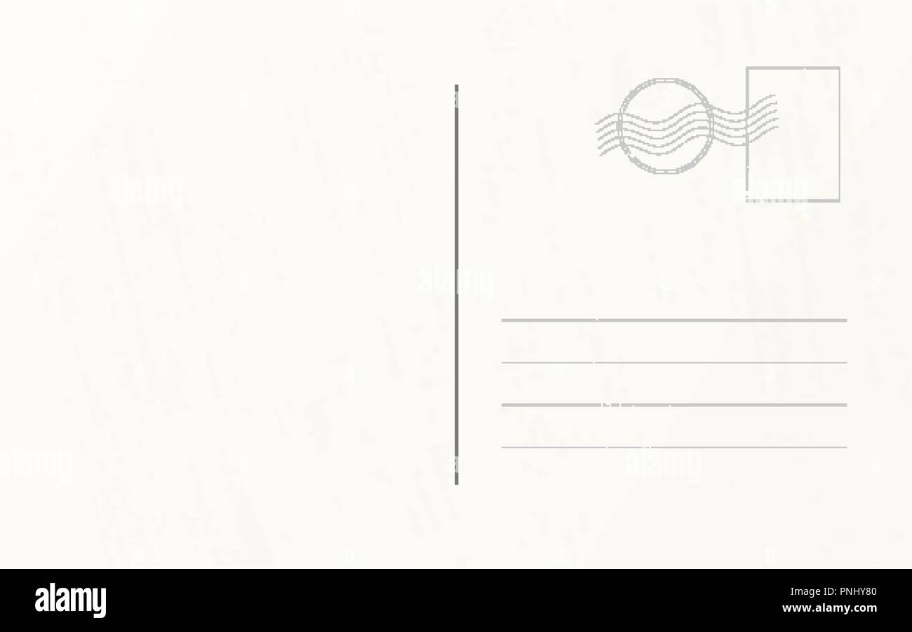 Cartolina di viaggio del modello di progettazione. Vintage scheda postale bordo posteriore Illustrazione Vettoriale