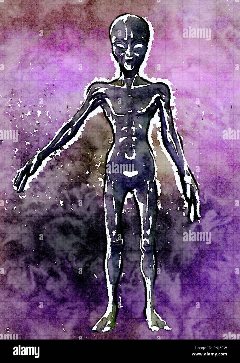 Spazio alien illustrazione Foto Stock