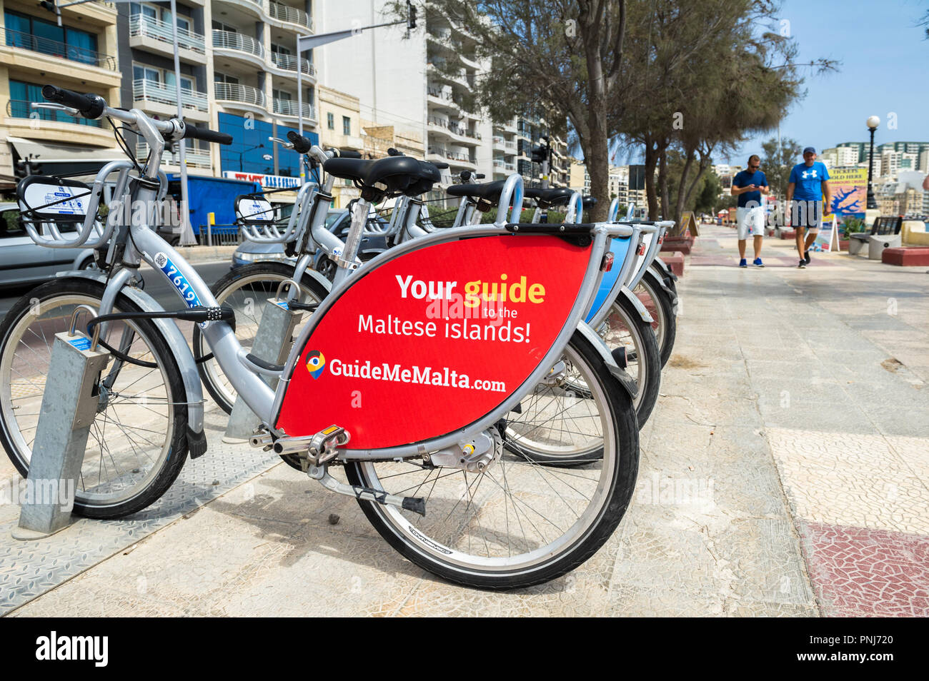 Possibilità di noleggio bici regime sulla isola di Malta. Foto Stock