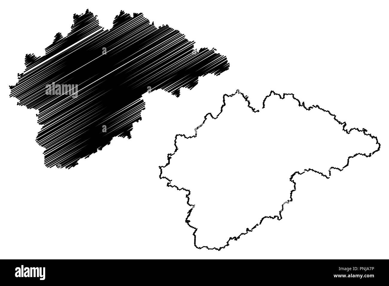 Novgorod Oblast (Russia, soggetti della Federazione Russa, Oblasts della Russia) mappa illustrazione vettoriale, scribble schizzo Novgorod Oblast mappa Illustrazione Vettoriale