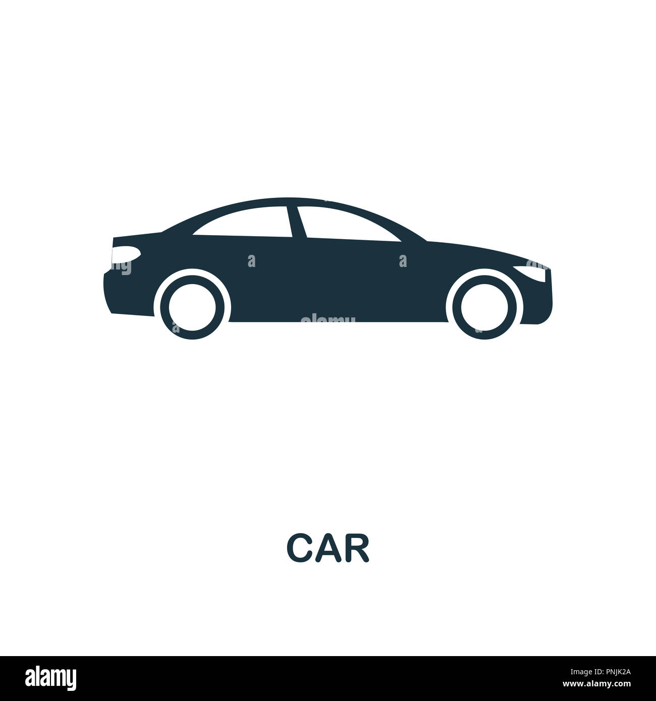 L'icona Auto. Monocromatico design di stile. UI. Pixel perfetto pittogramma semplice icona auto. Web design, applicazioni software, l'uso della stampa. Foto Stock
