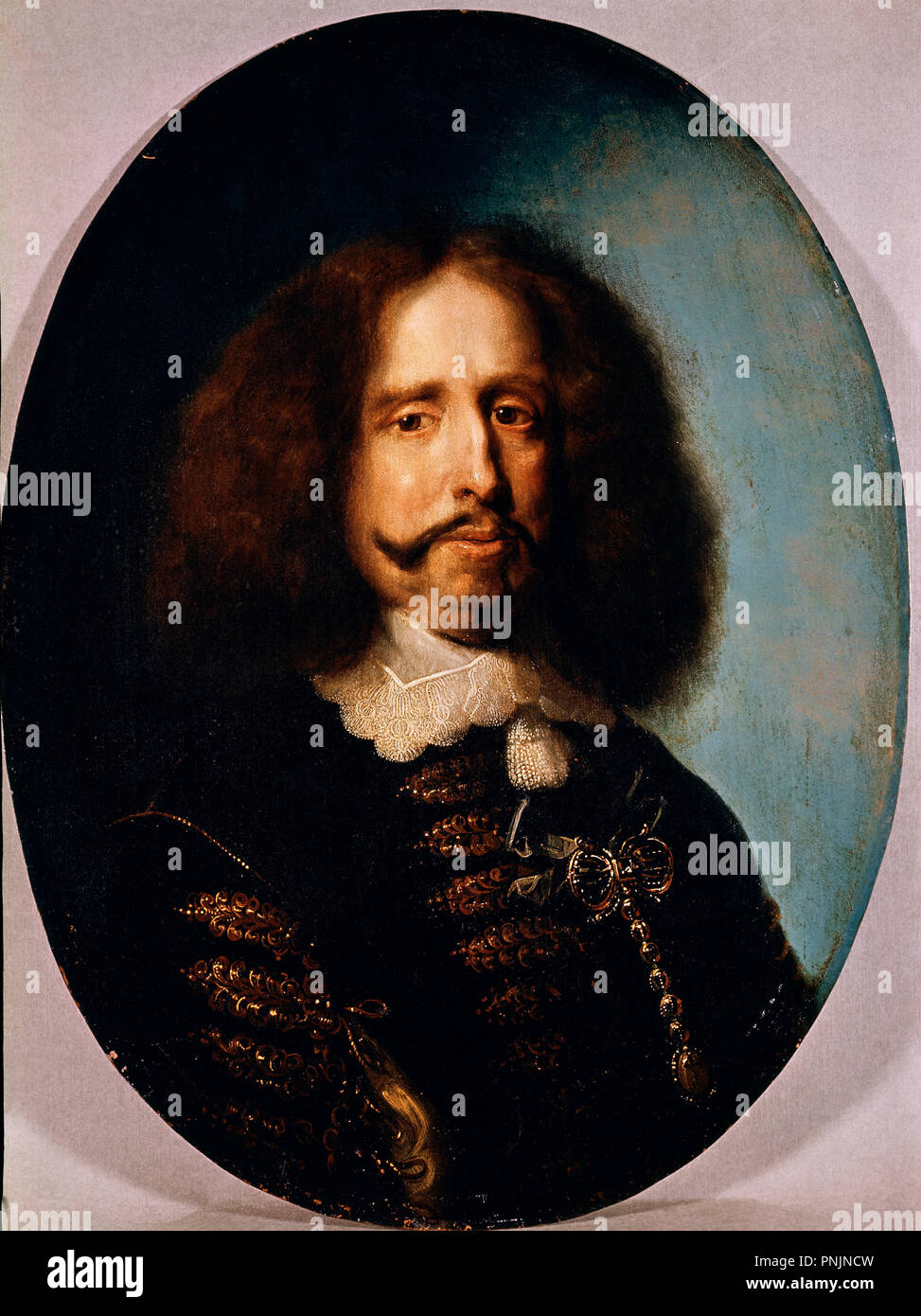 Karel van Mander III, "Ritratto del Conte Bernardino de Rebolledo', c. 1656, olio su rame, 50 x 37 cm. Autore: MANDER VAN K. Posizione: MUSEO DE COPENHAGUE. KOPENHAGEN. La Danimarca. Foto Stock