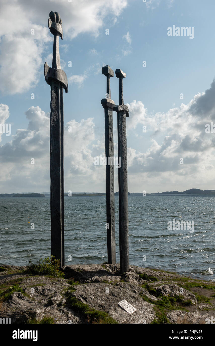 La spada nella roccia, monumento a Stavanger, Norvegia. Foto Stock