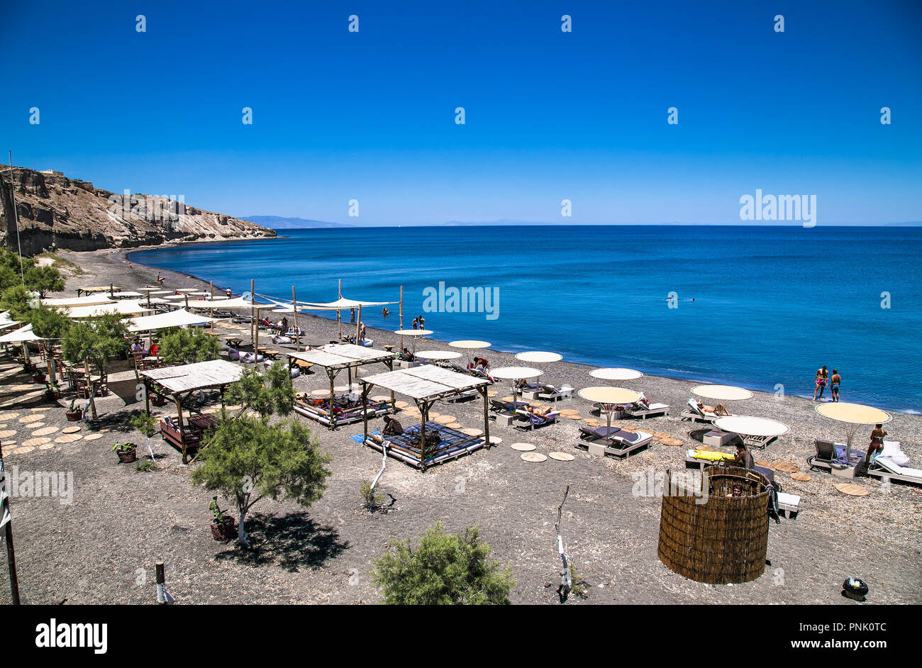 Santorini Grecia Giugno 12 2016 Spiaggia Nera Di Eso