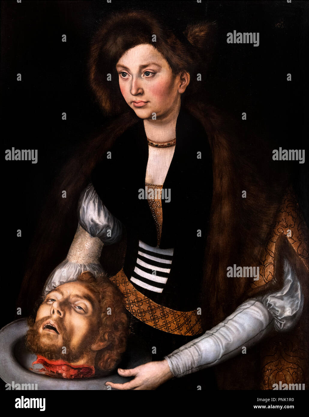 Salomè con la testa di San Giovanni Battista) da Lucas Cranach il Vecchio (1472-1553), olio su pannello in legno di quercia, c.1510-15 Foto Stock