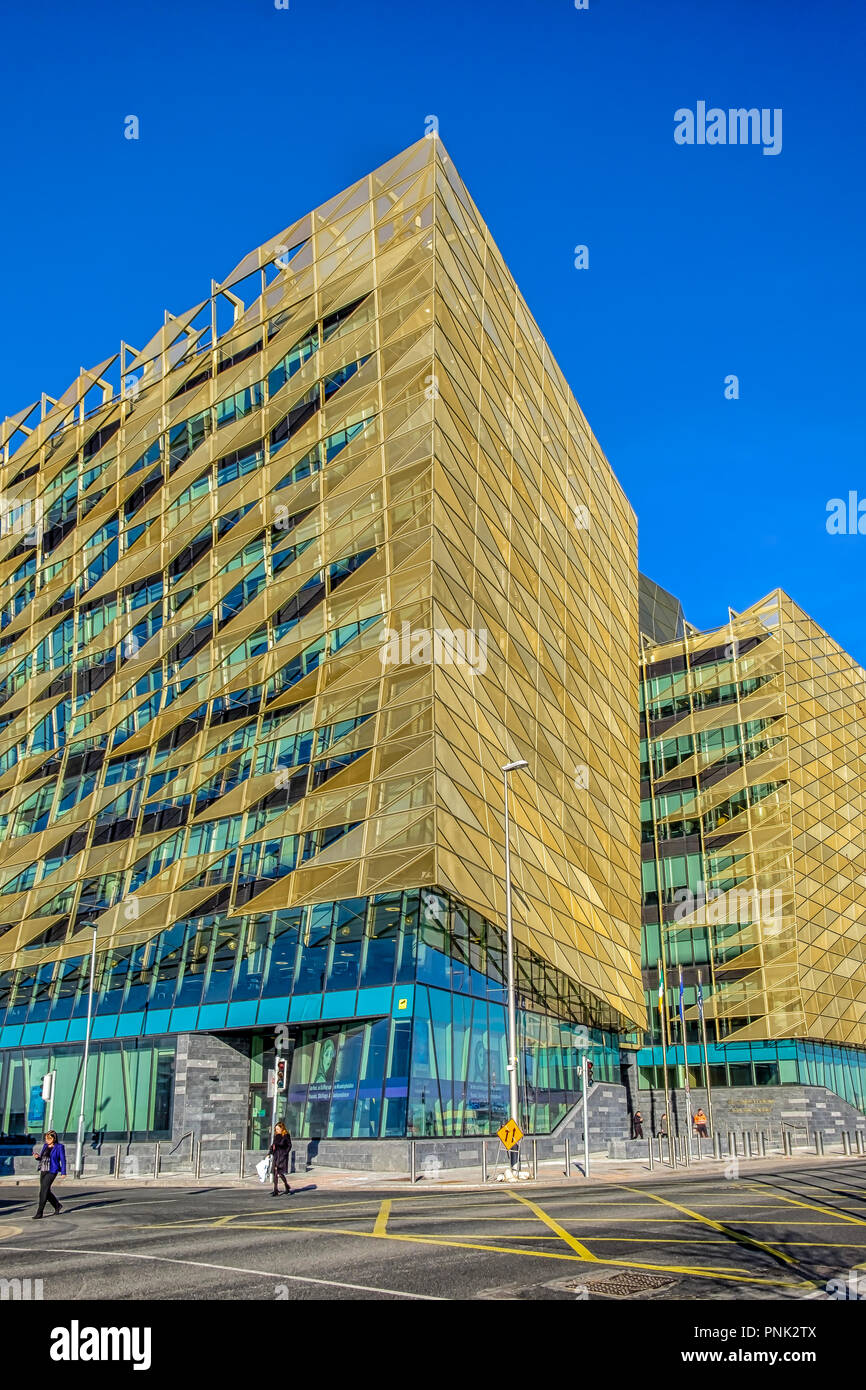 Dublino, Irlanda, marzo 2018, edificio della Banca Centrale di Irlanda Foto Stock