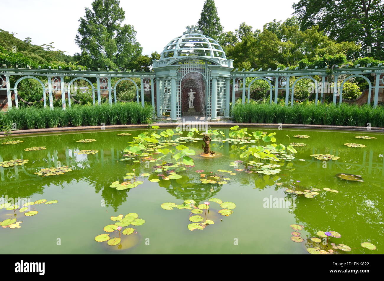 Old Westbury, nello Stato di New York. Long Island Gold Coast Mansion. Foto Stock