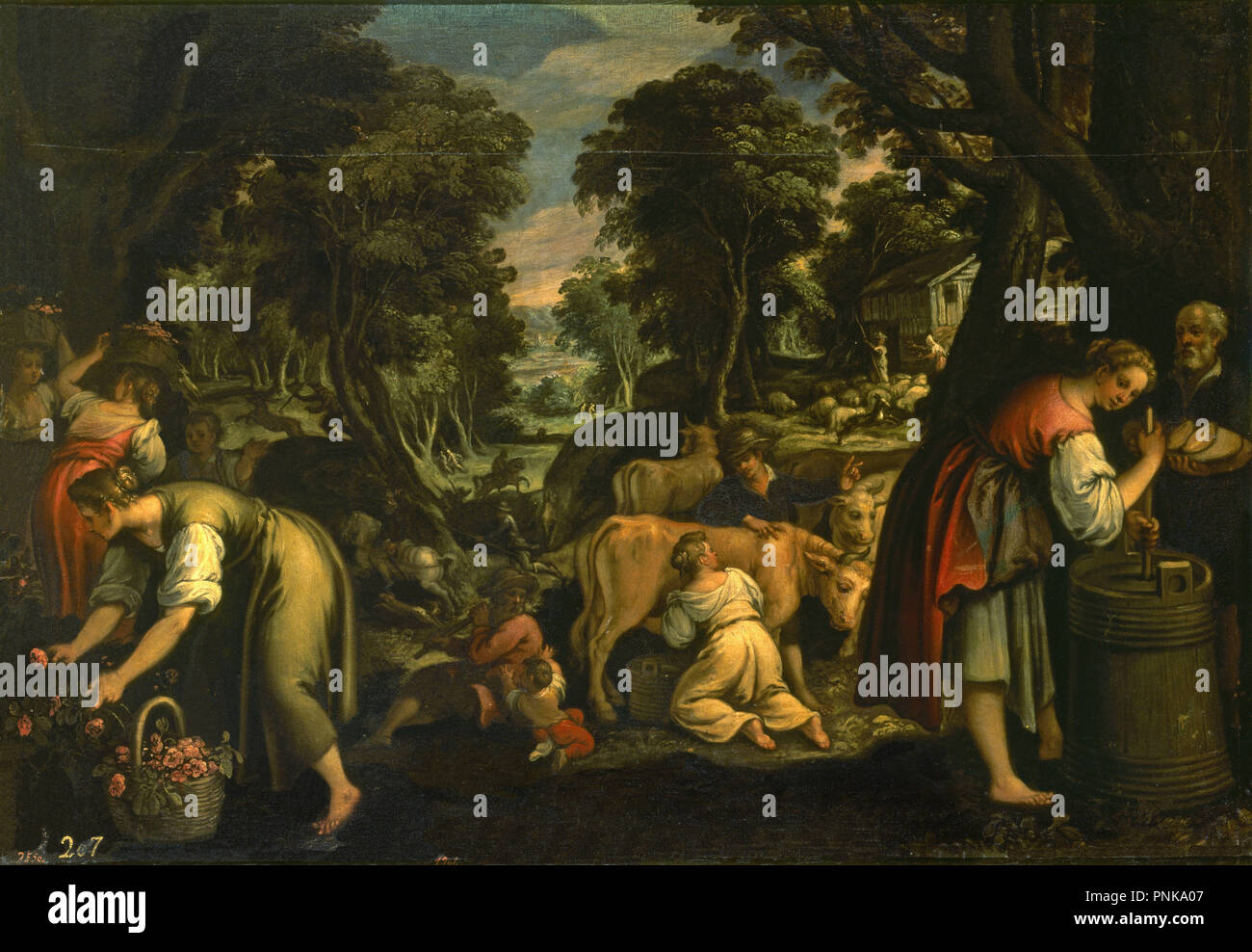 FAENAS CAMPESTRES - siglo XVI - OLEO/LIENZO 1,19x1,71 cm - RENACIMIENTO/Manierismo italiano - NP 36. Autore: BASSANO Il giovane Francesco. Posizione: Il MUSEO DEL PRADO-PINTURA. MADRID. Spagna. Foto Stock