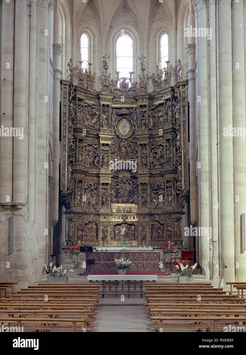 RETABLO MAYOR - SIGLO XVI. Autore: FORMENT DAMIAN. Posizione: Catedral. SANTO DOMINGO De La Calzada. Rioja. Spagna. Foto Stock