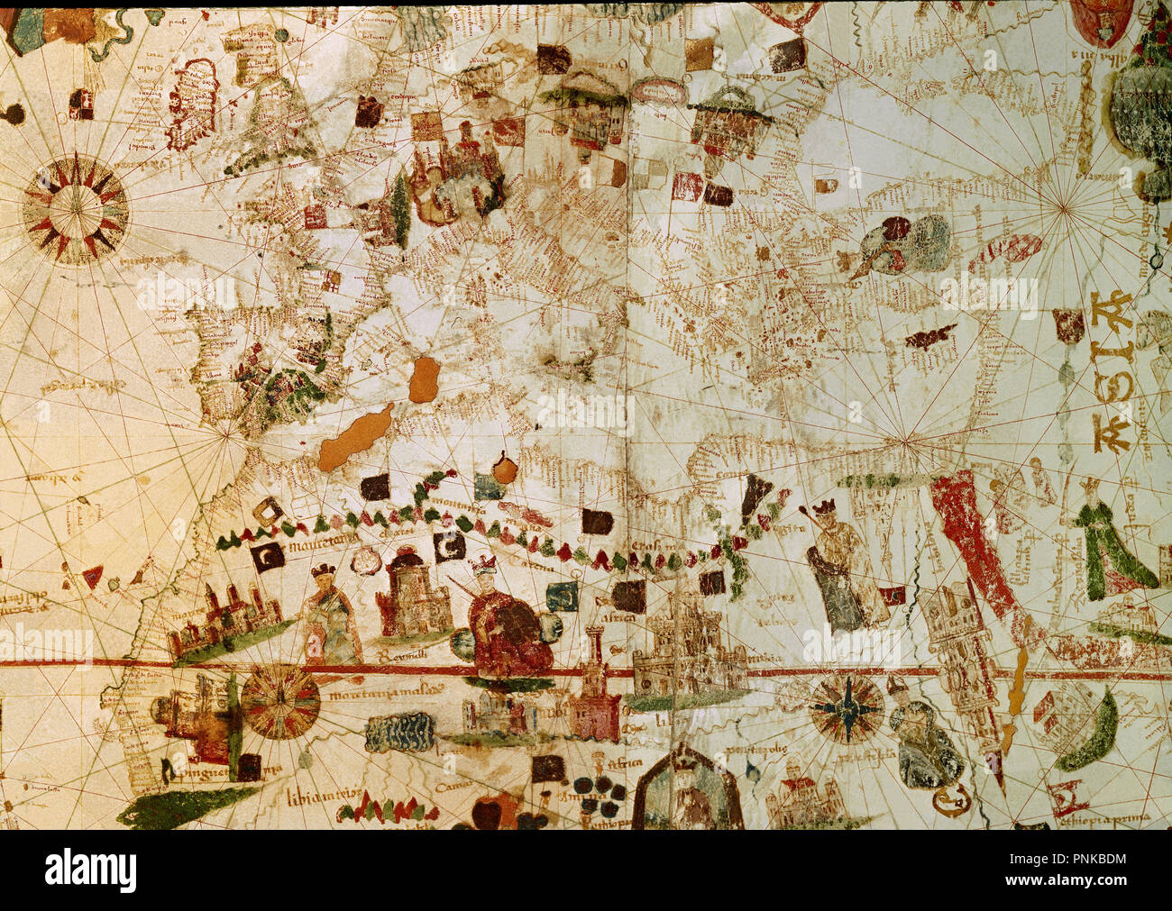 MAPA DE EUROPA Y ASIA - 1500. Autore: COSA, JUAN DE LA. Posizione: MUSEO NAVAL / MINISTERIO DE MARINA. MADRID. Spagna. Foto Stock