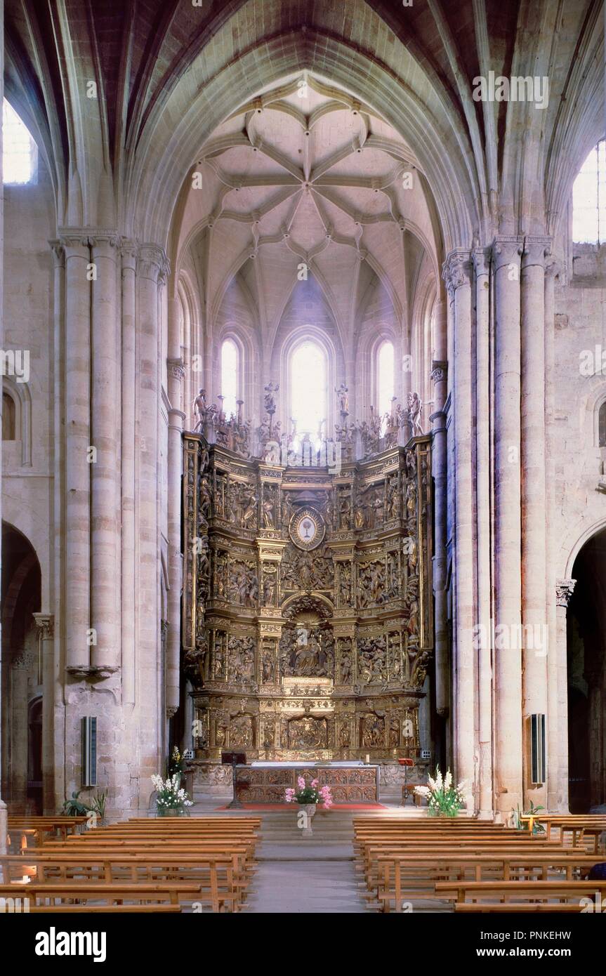 RETABLO MAYOR DE LA CATEDRAL DE SANTO DOMINGO DE LA CALZADA - SIGLO XVI. Autore: FORMENT DAMIAN. Posizione: Catedral. SANTO DOMINGO De La Calzada. Rioja. Spagna. Foto Stock