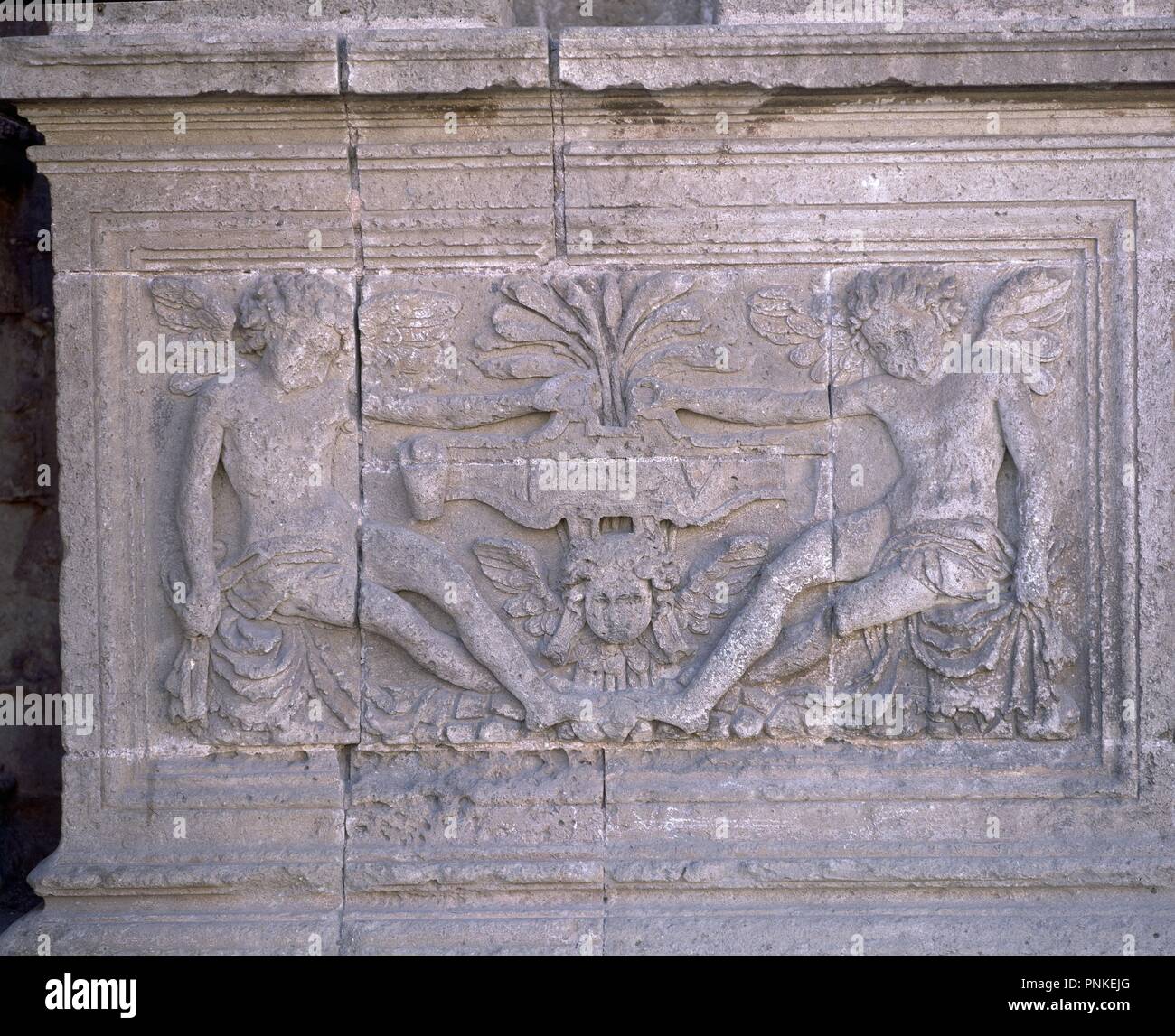 DETALLE DE LA PORTADA PRINCIPAL DE LA CATEDRAL DE ALMERIA - siglo XVI - RENACIMIENTO ESPAÑOL. Autore: OREA JUAN DE. Posizione: Catedral de Nuestra Señora de la Encarnación. Almería. Spagna. Foto Stock