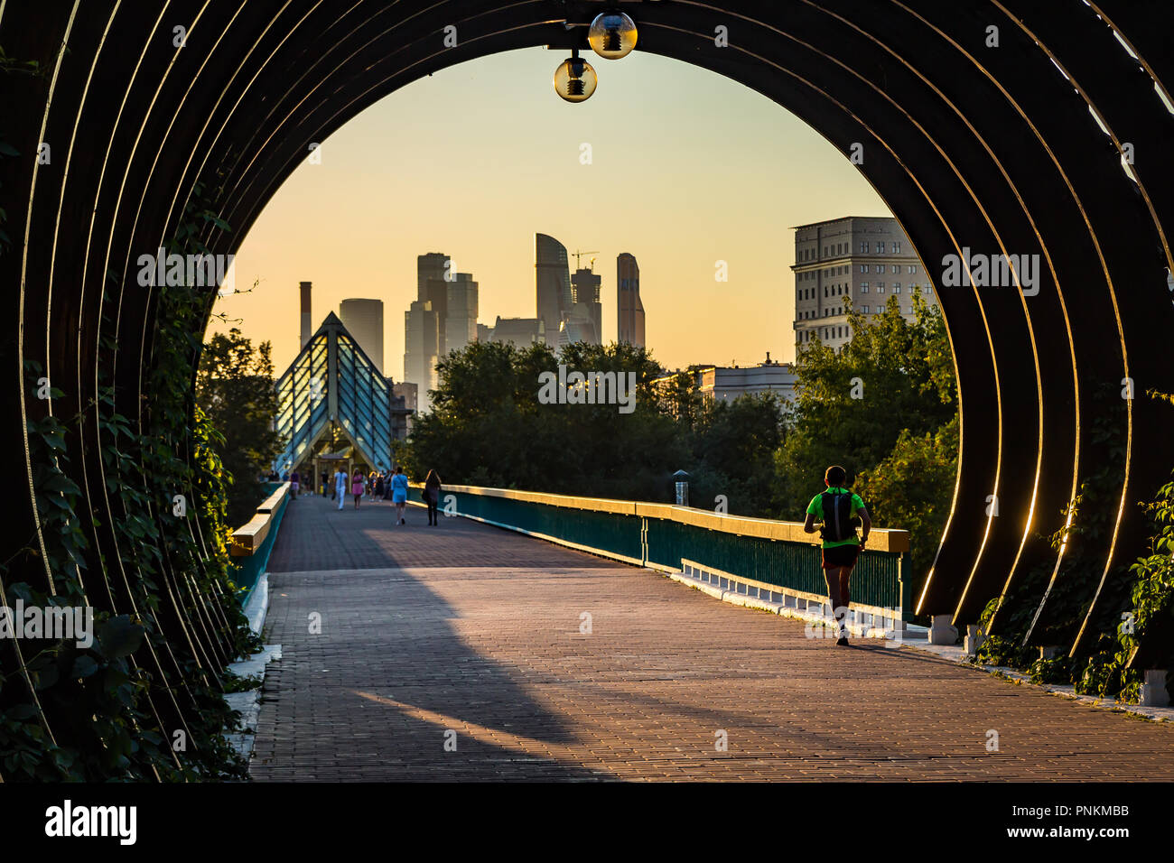 Mosca, Russia - 3 Agosto 2018 - Vista della città di Mosca grattacieli dal Gorky Park Foto Stock