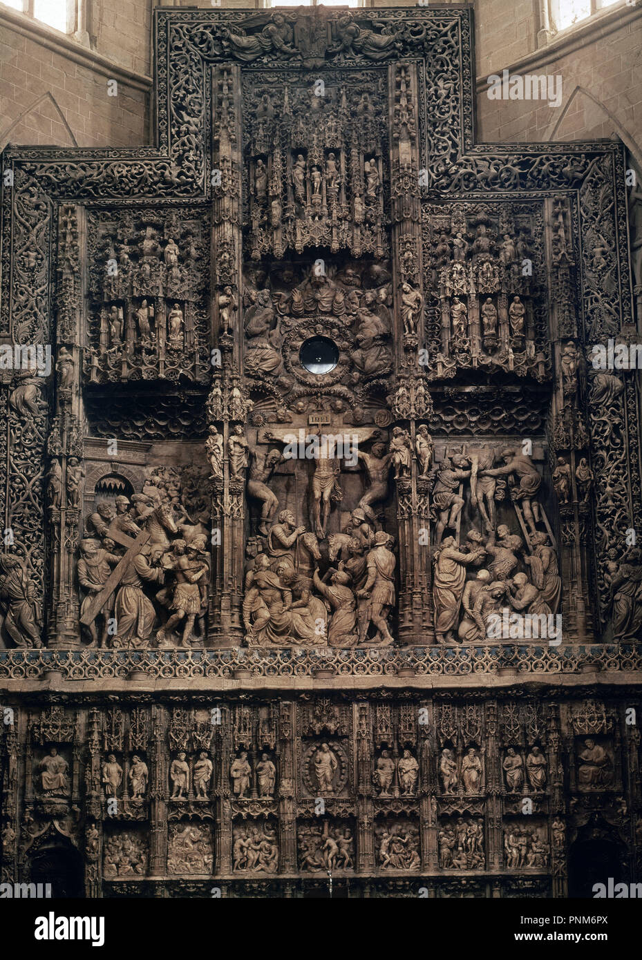 RETABLO MAYOR EN ALABASTRO. Autore: FORMENT DAMIAN. Posizione: Catedral. HUESCA. Spagna. Foto Stock